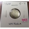 Image 1 : 1900 Canadian Victorian Silver 10 Cents. G-4.