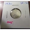 Image 1 : 1930 Canadian Silver 10 Cents. VF-30.