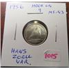 Image 1 : 1956 Hook on 9 Silver 10 Cents. Hans Zoell Variety. MS-63.