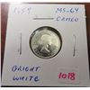 Image 1 : 1959 Silver 10 Cents. MS-64 with Cameo. Bright White.