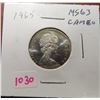 Image 1 : 1965 Canadian Silver 25 Cents. MS-63 with Cameo. Bright White.