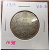 Image 1 : 1919 Canadian Silver 50 Cents. VG-8.