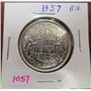 Image 1 : 1957 Canadian Silver 50 Cents. MS-63. Bright White.