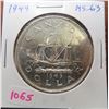 Image 1 : 1949 Canadian Silver Dollar. Commemorates Newfoundland joining Canada to become the 10th province. C