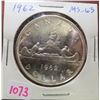 Image 1 : 1962 Canadian Silver Dollar. MS-63.