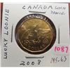 Image 1 : 2008 Loon Dance Loonie Dollar. Maple Leaf with Olympic symbols. MS-63 from a mint roll.