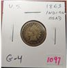 Image 1 : U.S. 1863 Indian Head Cent. G-4.