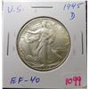 Image 1 : U.S. 1945D Walking Liberty Silver Half Dollar. Denver Mint. EF-40.