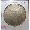 Image 1 : U.S. 1922 D Peace Silver Dollar. Denver Mint. EF-40.
