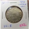 Image 1 : Newfoundland. 1898 Large W Obverse 1 Silver 50 Cents. VG-8. Low Mintage.