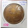 Image 1 : 1967 Expo 1967. Ontario Pavilion bronze medal. BU.