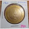 Image 1 : 1960 Assiniboia, Sask. brass medal. Black Top Hop/Sask. Power Corp Flame Lighting Ceremony. BU.