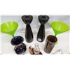 Image 4 : Decorative items - Wooden candle holders, plastic martini cups, glass vases, etc.