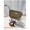 Image 1 : Vintage baby doll stroller, c/w doll and clothes