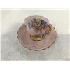 Image 2 : Vintage Rosina Fine Bone China England cup & saucer.  Gols and pink floral edge Daisy #4894.