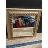 Image 1 : 14x14" square framed mirror