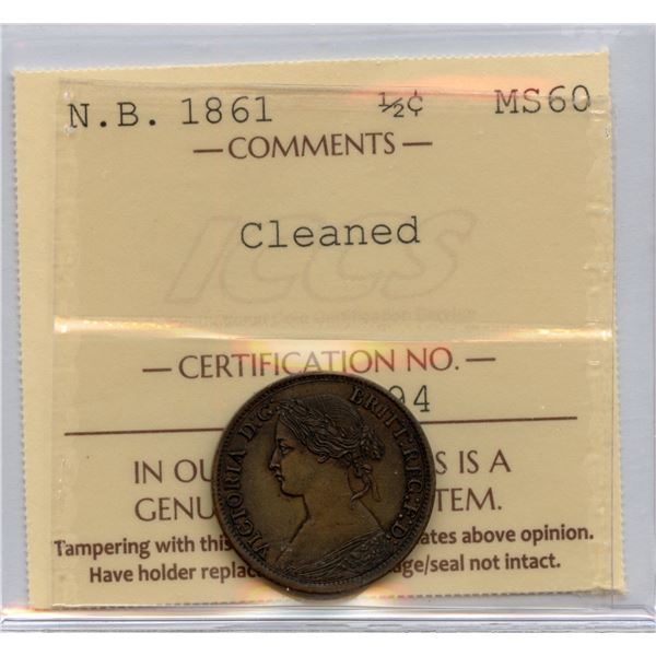 1861 New Brunswick Half Cent