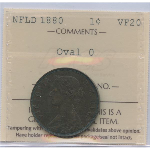 1880 Newfoundland One Cent - Oval 0