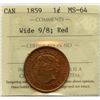 Image 1 : 1859 One Cent - Wide 9/8