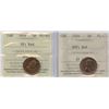 Image 1 : 1954 One Cent - ICCS Graded Lot of 2