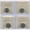 Image 1 : 1945 - 1947 Five Cents - ICCS Graded Lot of 4