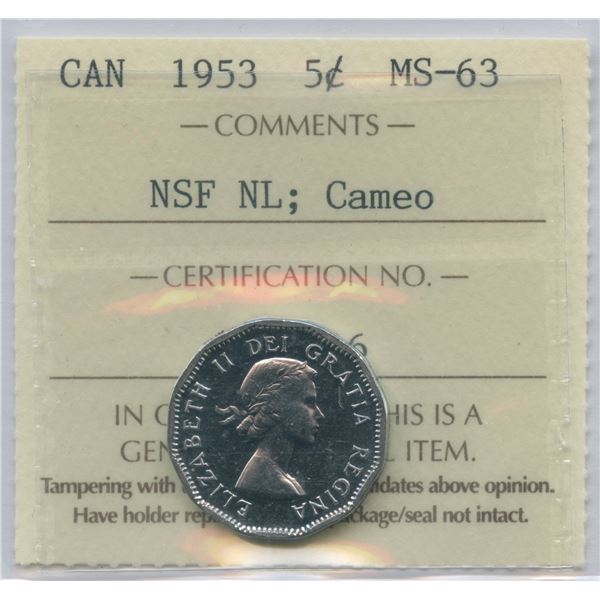 1953 Five Cents - NSF Mule