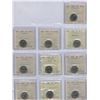 Image 1 : 1955 - 1961 Five Cents - ICCS Graded Lot of 10