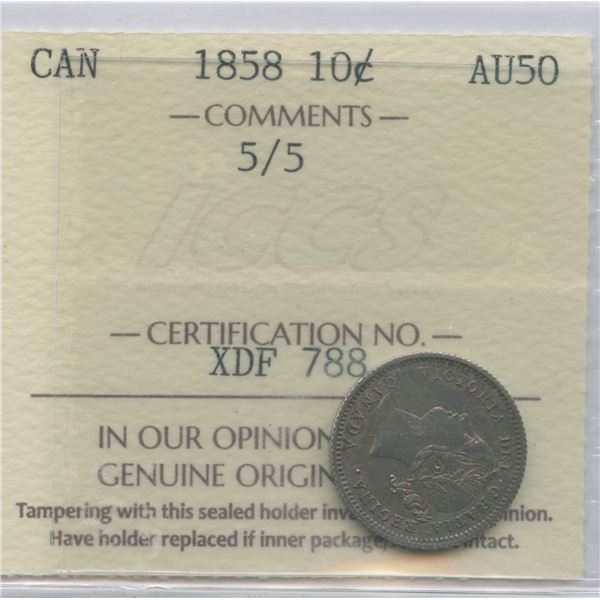 1858 Ten Cents - 5/5