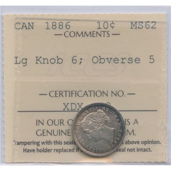 1886 Ten Cents - Large Knob 6