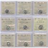 Image 1 : 1950 - 1956 Ten Cents - ICCS Graded Lot of 9