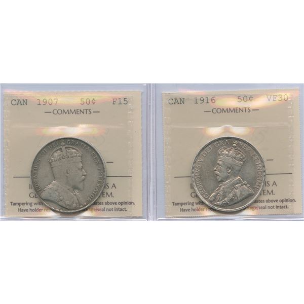 Edward VII/George V Fifty Cents - ICCS Group of 2