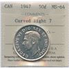 Image 1 : 1947 Fifty Cents - Curved Right 7