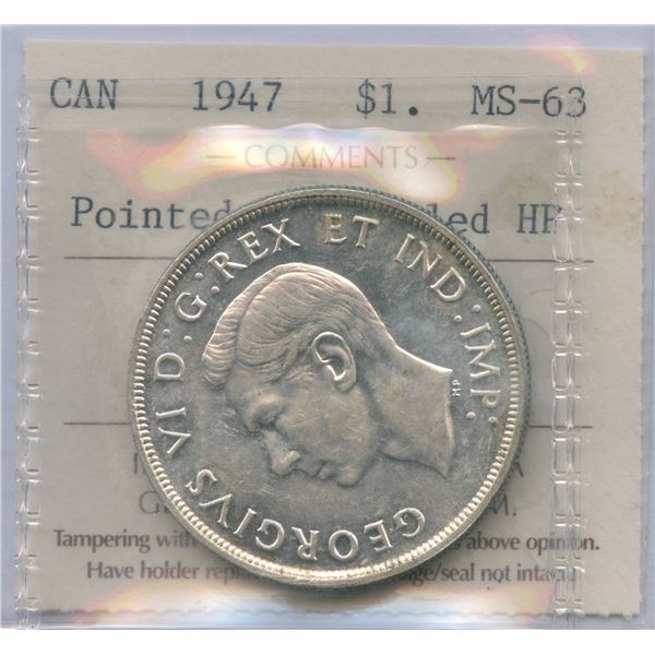 1947 Silver Dollar - Pointed 7, Doubled HP