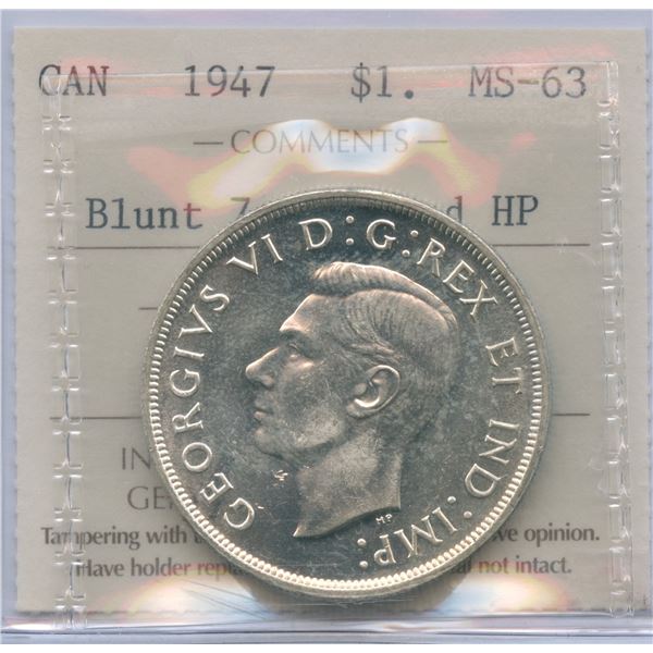 1947 Silver Dollar - Blunt 7