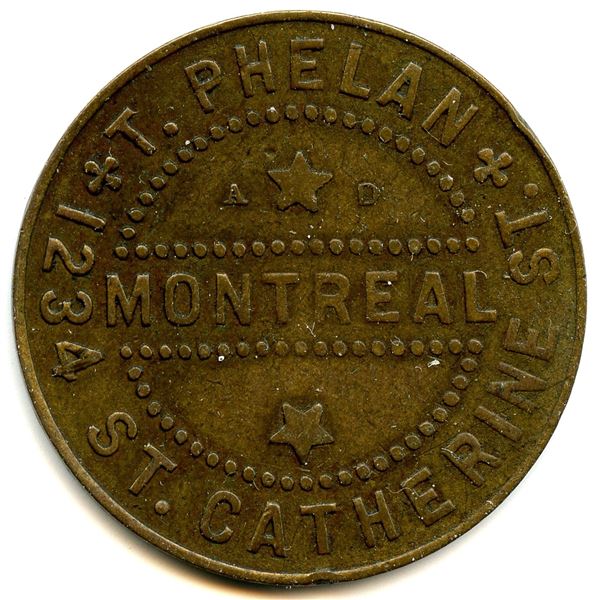 T. Phelan Post-Confederation Quebec Bakery  Tokens - Lot of 2