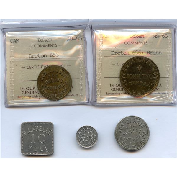 Post Confederation Tokens - Lot of 5