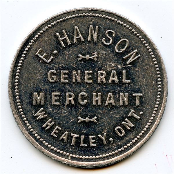 E. Hanson, Wheatley, Ontario, Trade Tokens, McColl 277  - Lot of 6