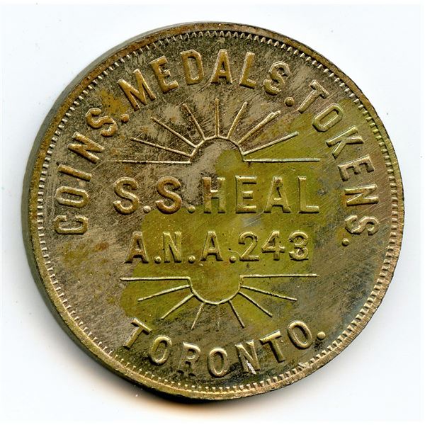 S.S. Heal, Toronto, Ontario, Numismatist Token.