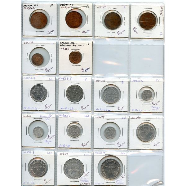 Maritime Business College, Halifax, Ontario Tokens  - Lot of 17