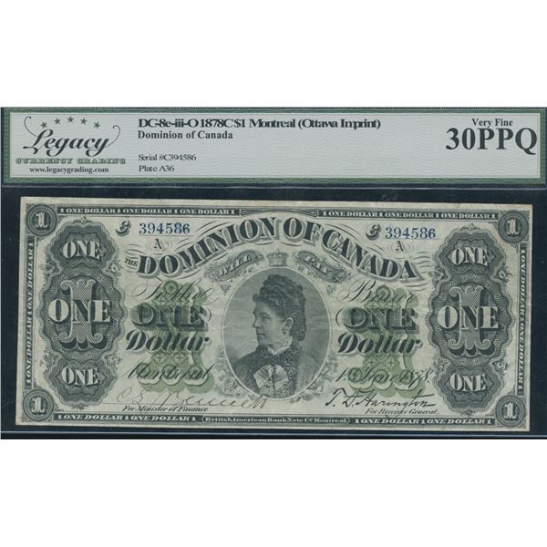 Dominion of Canada $1, 1878