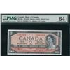 Image 1 : Bank of Canada $2, 1954 - Devil's Face Changeover Prefix