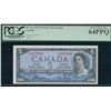 Image 1 : Bank of Canada $5, 1954 - Devil's Face Changeover Prefix