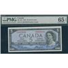 Image 1 : Bank of Canada $5, 1954 - Devil's Face Changeover Prefix