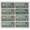 Image 1 : Bank of Canada $1, 1954 - Lot of 8 Replacement Notes