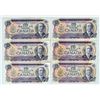 Image 1 : Bank of Canada $10, 1971 - Changeover Prefix's - Lot of 6
