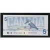 Image 1 : Bank of Canada $5, 1986 - GNY Changeover