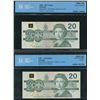 Image 2 : Bank of Canada $20, 1991 - Lot of 4 Changeovers