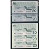 Image 1 : Bank of Canada $20, 1991 - Lot of 5