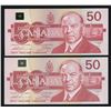 Image 2 : Bank of Canada $50, 1988 - Replacement Lot of 2