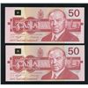 Image 2 : Bank of Canada $50, 1988 - Changeover Lot of 2